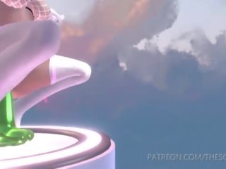 3d Porn Princess riding huge dildo