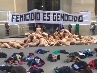 Nude Women Protest in Argentina -colour Version: Porn 01