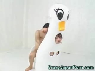 Japanese Duck Girl Facialed!
